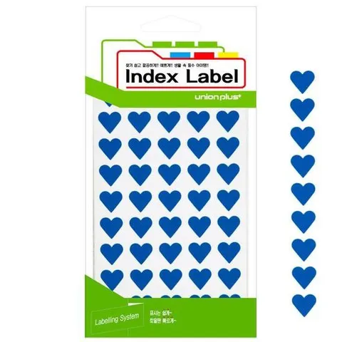 유니온 스티커 하트스티커 컬러스티커 14x13 (블루) (UL23132B) (13매입)