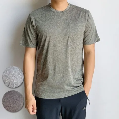 [옷자락]남자 데일리 냉감 쿨 등산복 쿨 반팔 라운드 티셔츠