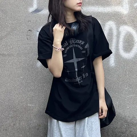 여성 모르간 반팔 티셔츠 여자 여름 반팔티 루즈핏 빅사이즈 롱