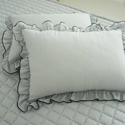 바숨 여름 프릴 인견 베개커버 40x60