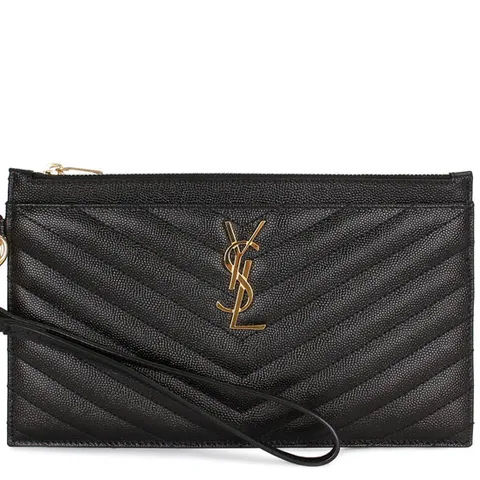 [국내배송]생로랑 캐비어 모노그램 클러치백 636313 BOW01 1000