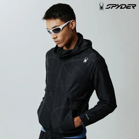[스파이더] 공용 프로웹 러닝 후드 바람막이 자켓 SPIFCNJK231UBLK