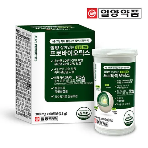 일양약품 살아있는 프로바이오틱스 장용캡슐 60캡슐 2개월