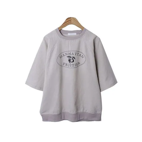 [샵앤]린넨 페어 국산 여성 나그랑 5부 반팔 면 맨투맨 티셔츠 BY.G-WSH-3526-베이지