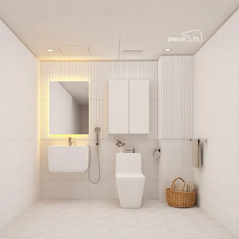 대림바스 코지스퀘어 LED사각거울 욕실장 소형욕실 리모델링