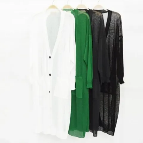 그물 여름 롱 니트 가디건