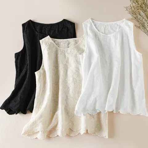 [이쁘다] 모린 레이스 민소매 이너 블라우스