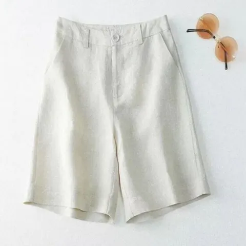 여성 여름 뒷밴딩 린넨 반바지  마