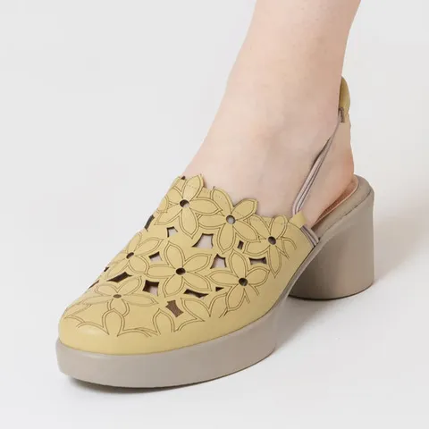 [지쎄공식몰] 천연가죽 여성수제화 통굽 샌들 GIS-44203