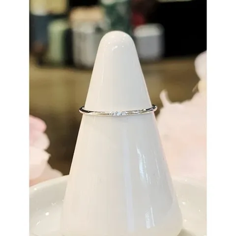 [ 현대백화점 ]미니골드 10k 심플 라인 큐 미스링 반지 RONM0016 (화이트골드)