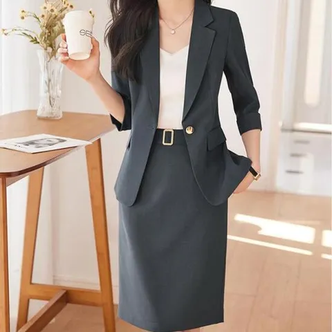 봄 여름 여성 스커트 정장 세트 면접룩 오피스룩 코디