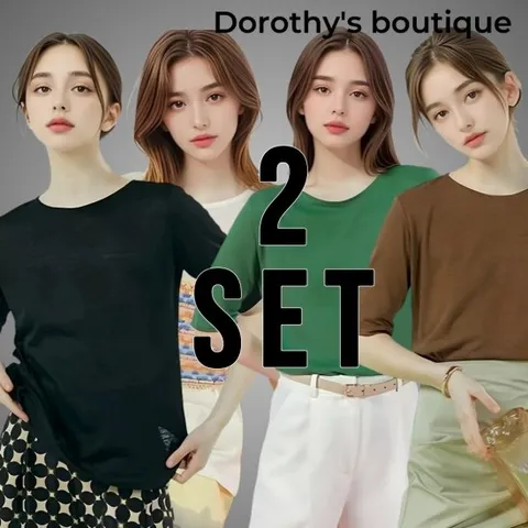 [GS단독][2장세트]야미니트 린넨 블렌딩 내츄럴 티블라우스