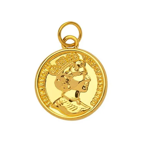 [한국금다이아몬드] 순금 펜던트 24K 할로우 볼륨 통통 엘리자베스 코인 (대)