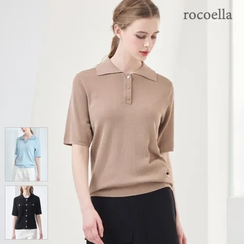 로코엘라 스테디 여성 썸머 카라 니트 3종택1