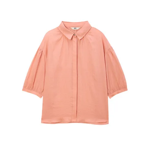 닥스 여성 24FW 린넨100% 핑크 솔리드 튤립 7부소매 블라우스 DLBL4C711P2