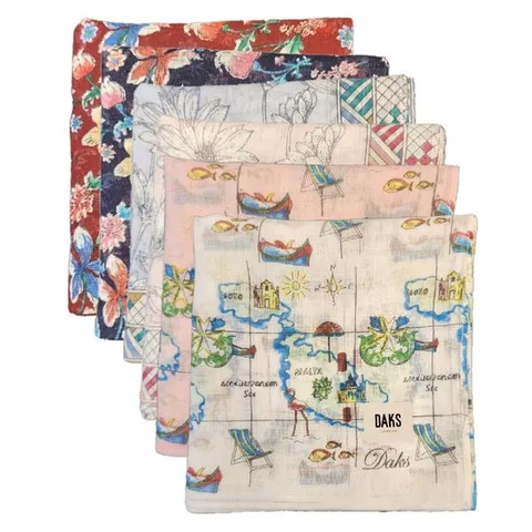 [ 롯데백화점 ][닥스(손수건)]린넨 여자손수건 6종 택1 PC2428