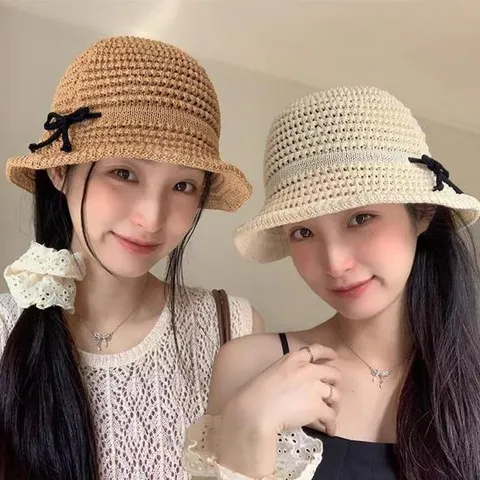 여성 버킷햇 리본짜임 여름모자 바캉스 여행모자 예쁜