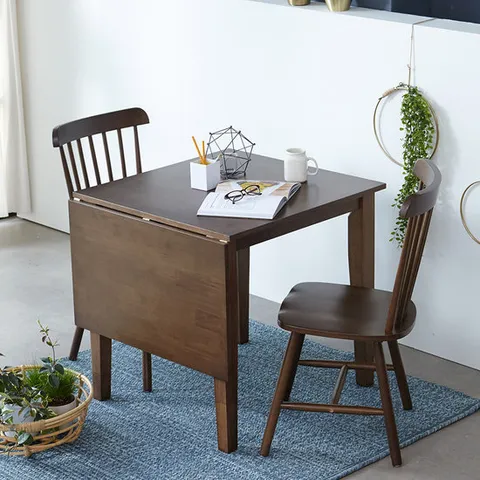 베스트리빙 공간활용 접이식 메드퍼드 톤 2인 확장형 식탁세트/의자2개