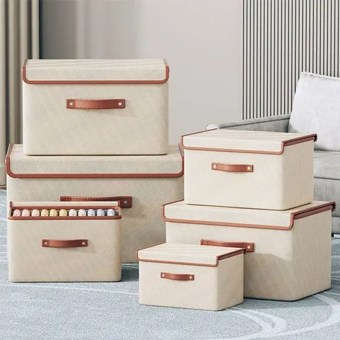 옷정리함 리빙박스 펜트리수납 수납박스 플랩커버 L