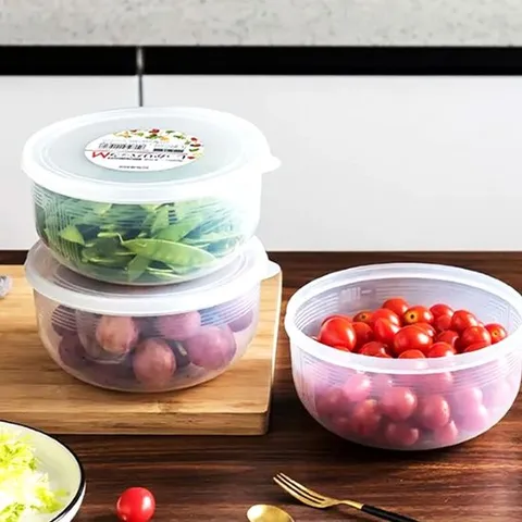 플라스틱용기 반투명 냉장 밀폐 보관통 1.3L