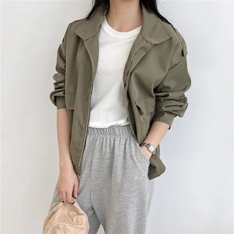 여성 봄 오버핏 야상 바람막이 점퍼 간절기