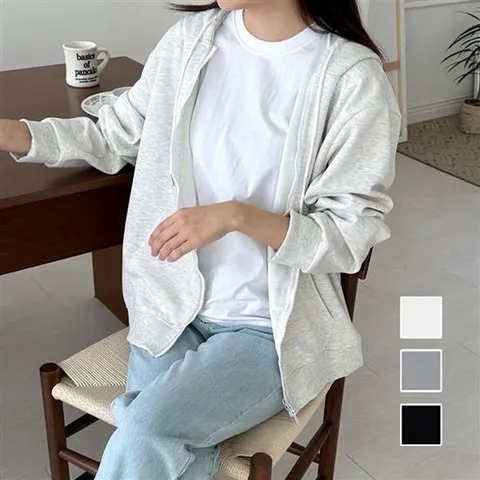 봄 가을 데일리 베이직 여자 후드 집업 점퍼 자켓