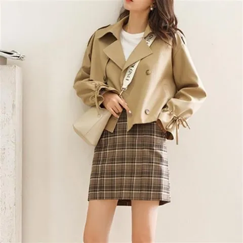 여성 간절기 아우터 숏 자켓 트렌치코트