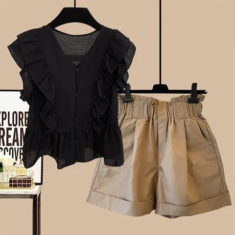 [아리엘스타일]프렌치한 여름 시크룩 와이셋투피스