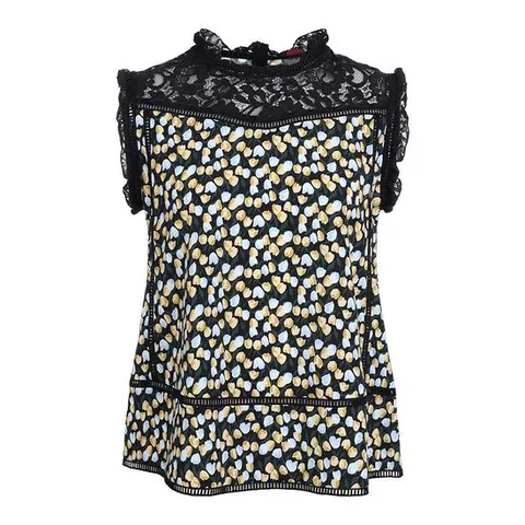 [막스까르띠지오]패턴 시스루 민소매 블라우스