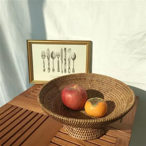 라탄 바구니  원형 과일 바스켓