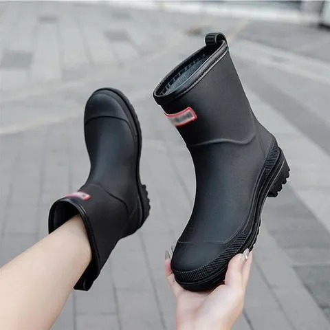 장마철 푹신한 숏 레인부츠 패션 키높이 논슬립 장화