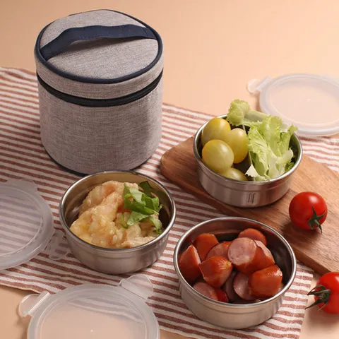 쿡위즈 국산 원형3단 도시락 런치박스 소풍도시락 직장인