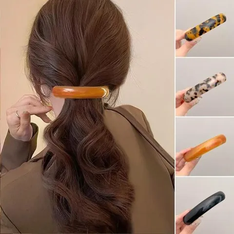 빈티지 심플한 꾸안꾸 스타일링 일자 자동핀 머리핀