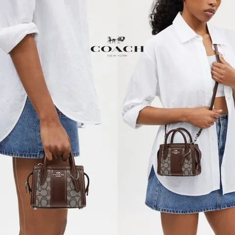 코치 CU986 OS 여자 가방 Andrea 미니 캐리올 토트 크로스백