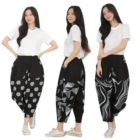 [프로셀러] 여성 린넨 밴딩 항아리 배기 똥싼 바지 통 팬츠 여름