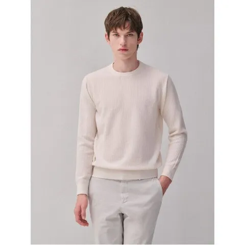 [갤럭시]울 조직감 라운드 스웨터 아이보리(GC4851E010)