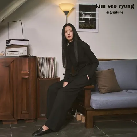 김서룡 시그니처  세미와이드팬츠(블랙_long)