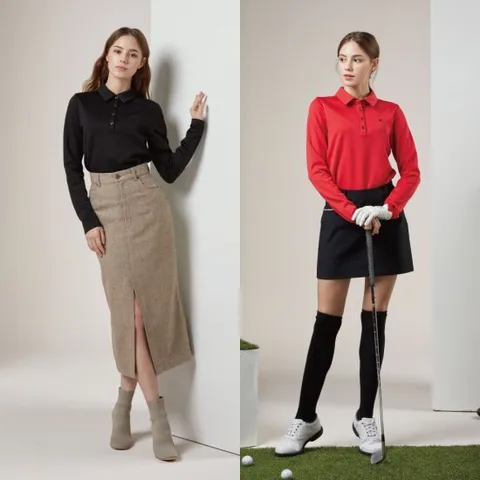 [그렉노먼] 여성 경량 기모카라티셔츠