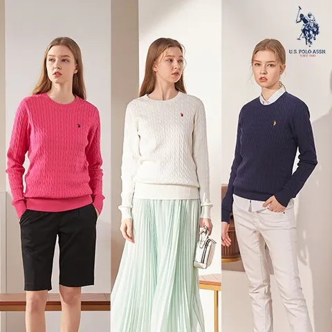 [USPA] 여성 봄 케이블니트