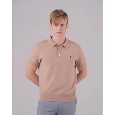 [U.S. POLO ASSN.] 코튼 블렌디드 반팔 카라니트 남성