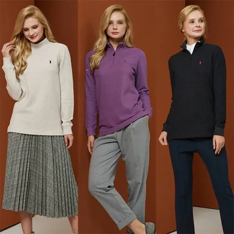 [USPA] 여성 코튼 프렌치립 모크넥