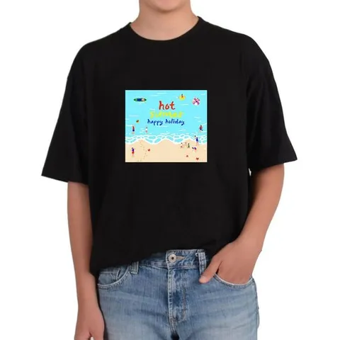 그래픽 티셔츠 핫썸머 여름 휴가  해변 비치
