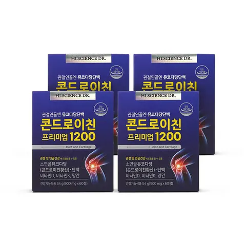 관절연골엔 뮤코다당단백 콘드로이친 프리미엄1200 4박스 (4개월분) 비타민D 비타민K 망간