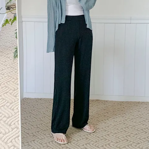 [앤샵] 여성 매일입는 썸머 롱일자 밴딩 쿨 스판 여름 슬랙스