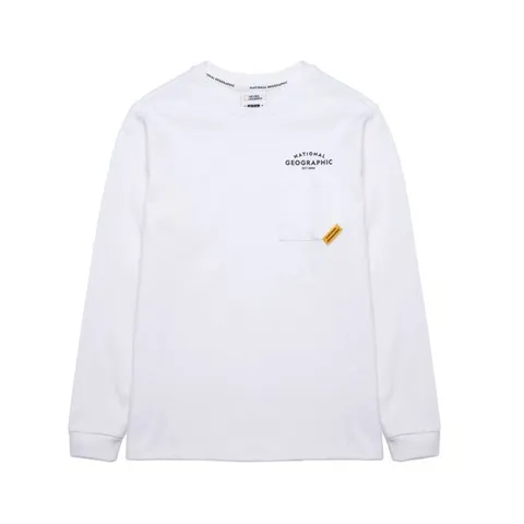 [내셔널지오그래픽 키즈] K243UTS910 베이직 로고 싱글 티셔츠 WHITE