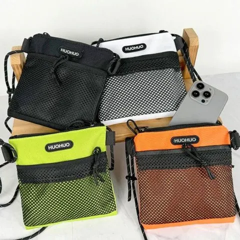 브랜드백 전면 망사포켓 캐주얼 미니 크로스백