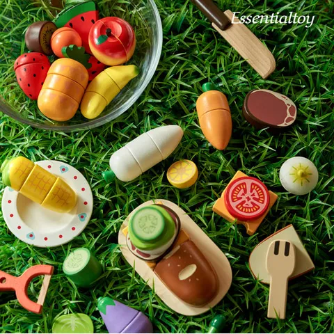 에센셜토이 원목 주방놀이 야채 과일 자르기 베이커리 장난감