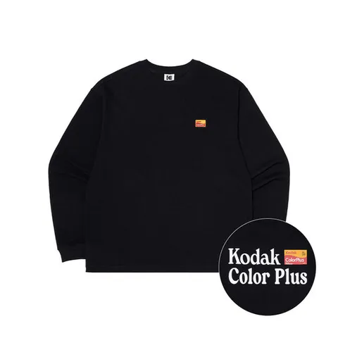 [코닥어패럴] 필름 그래픽 세미오버핏 긴팔 티셔츠 BLACK