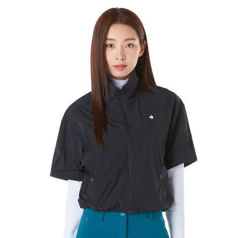 르꼬끄골프 여성 세미오버핏 반팔 하이넥 점퍼