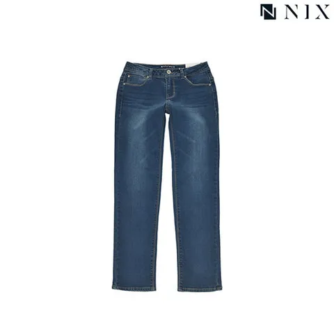 [닉스][닉스]여성 기모 M톤 워싱 스트레이트핏 데님 팬츠_FNLWCD